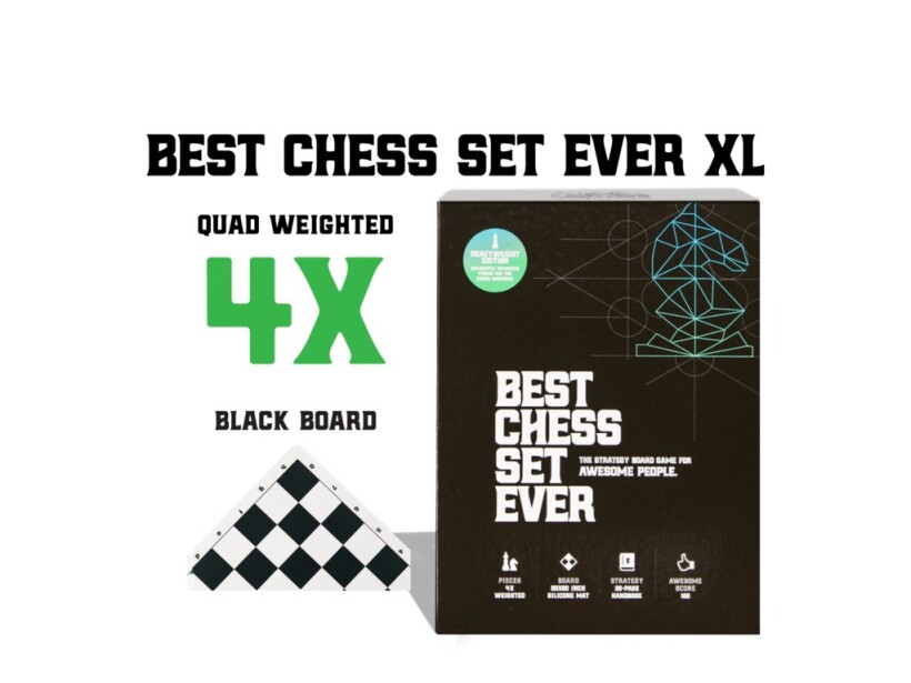 Best Chess Set Ever XL (Black Board) 4X