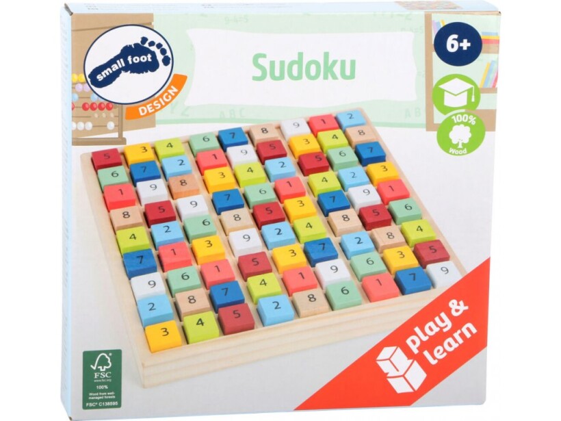 Dřevěné sudoku barevné kostičky
